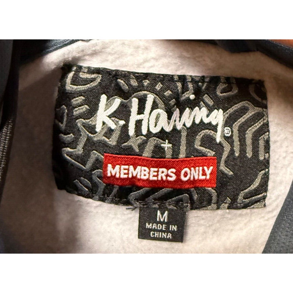 Keith Haring x Members Only Hoodie Mens Graffiti Art 2 Sided Size M - Picture 3 of 11